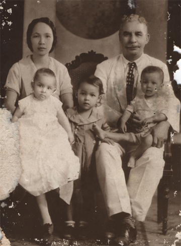 Julius, Soledad Ramos, and children.